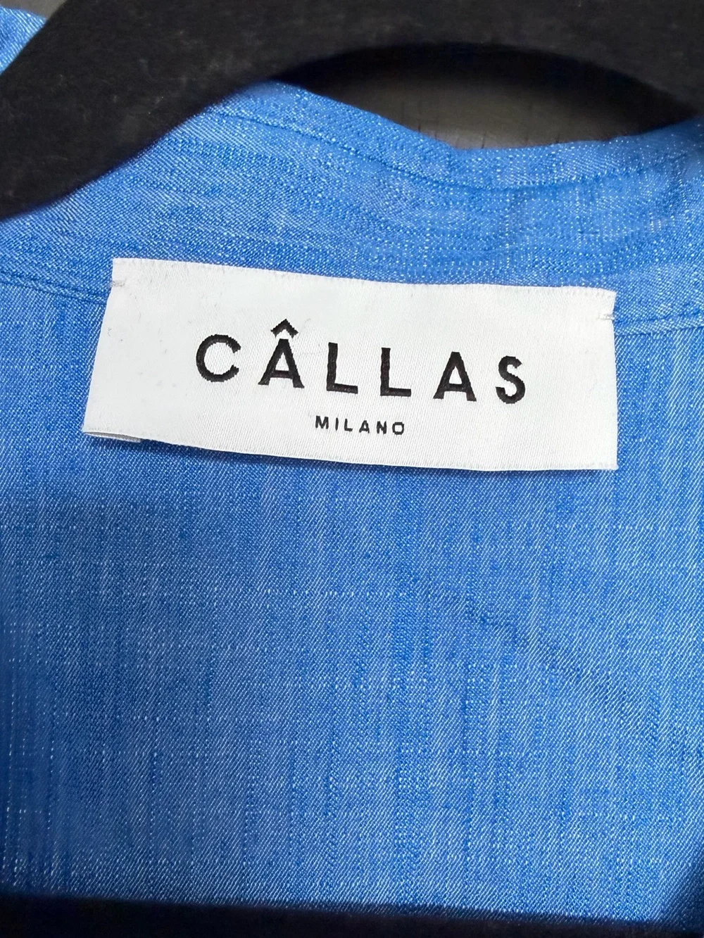 Callas Milano Vesper Short Sleeve Shirt in Bright Indigo, Size 40 (US 4, Small)